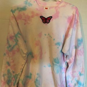 Butterfly Tie dye crew neck sweatshirt